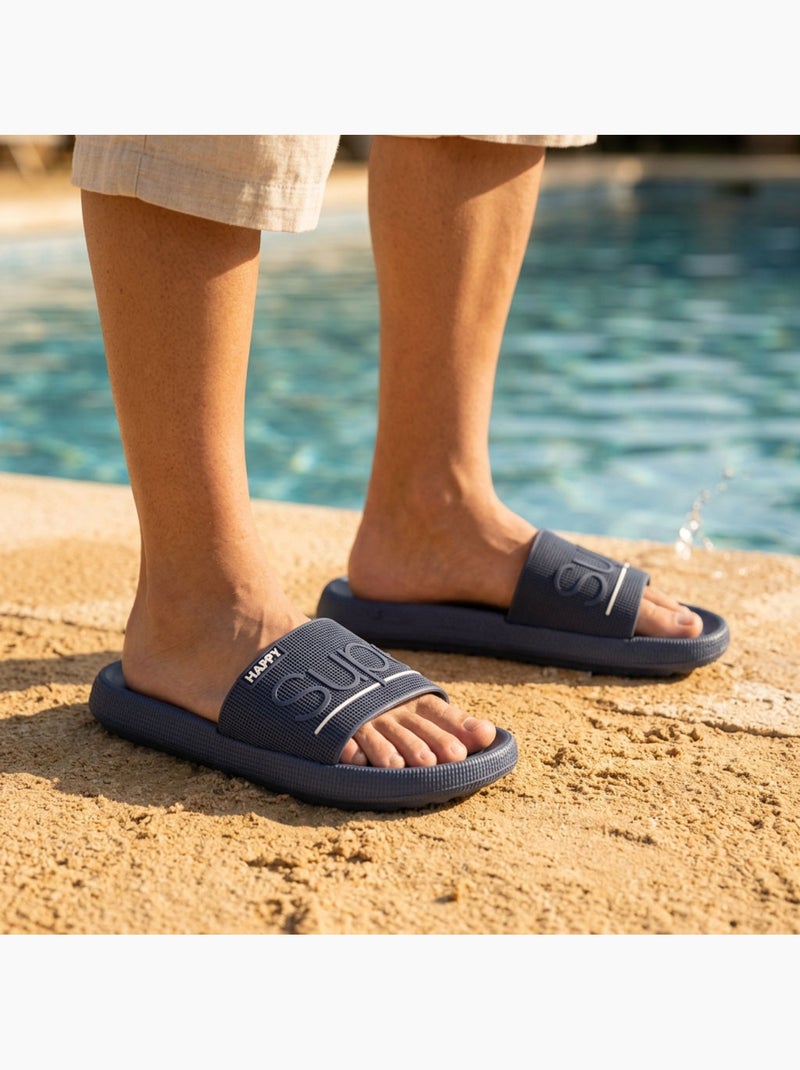 Ozabi set 2 paar slippers volwassenen eva microgeperforeerd Marineblauw - Kiabi