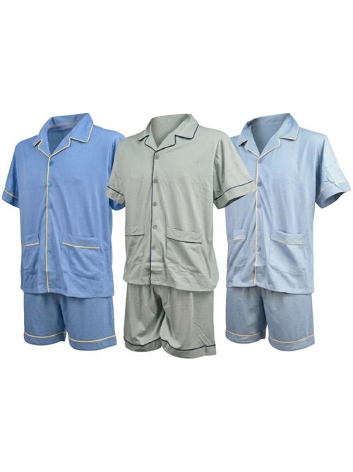 OZABI Set 3 Heren Pyjama's Katoen Overhemdkraag - Kiabi OZABI Set 3 Heren Pyjama's Katoen Overhemdkraag - Kiabi