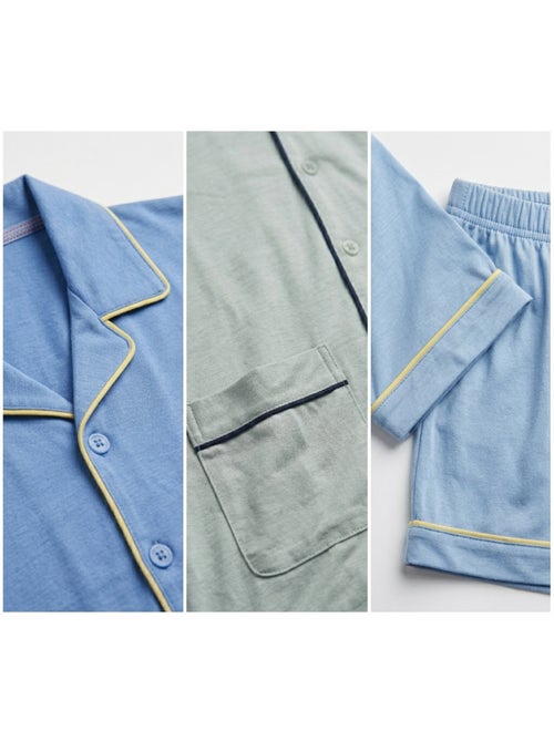 OZABI Set 3 Heren Pyjama's Katoen Overhemdkraag - Kiabi OZABI Set 3 Heren Pyjama's Katoen Overhemdkraag - Kiabi