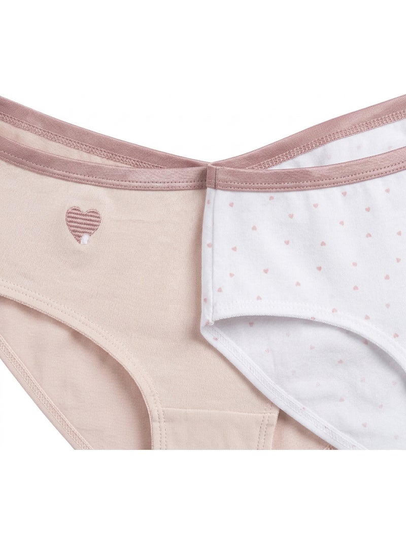 OZABI Set Slips Dames Katoen – Set van 6 Wit Licht Roze - Kiabi