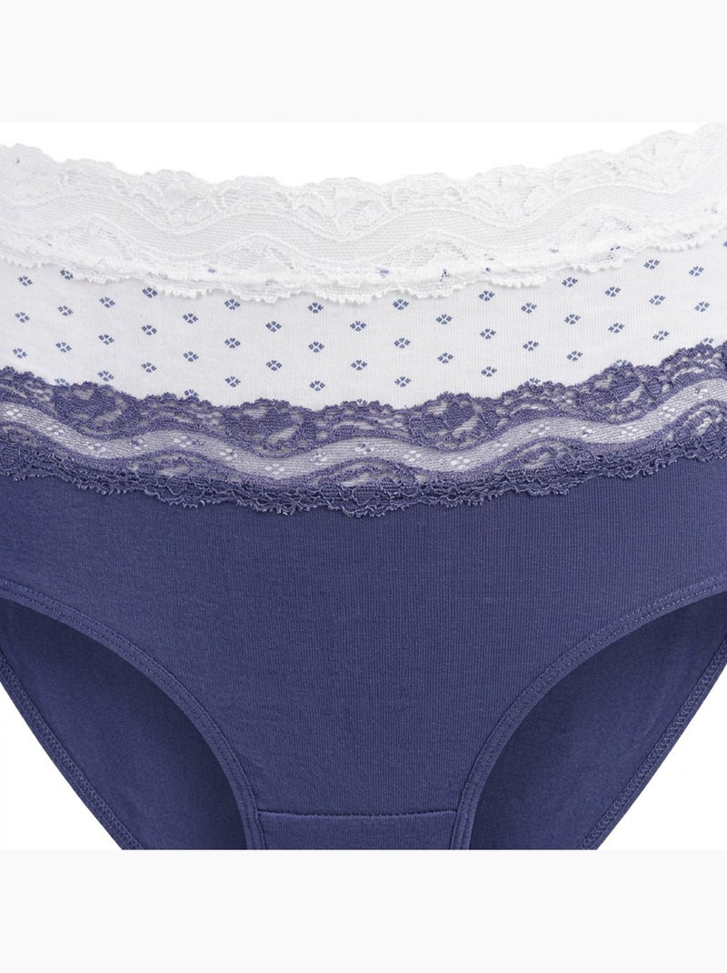 OZABI Set Slips Dames Katoen – Set van 6 Wit Multikleur Blauw - Kiabi