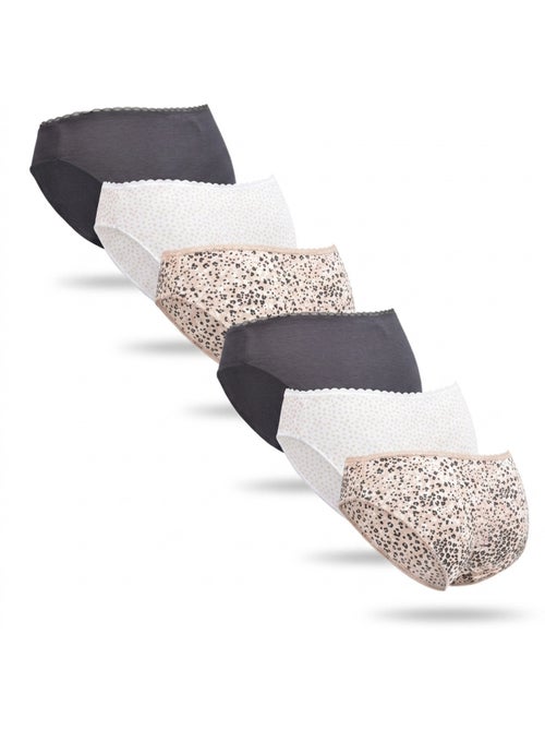 OZABI Set Slips Dames Katoen – Set van 6 - Kiabi OZABI Set Slips Dames Katoen – Set van 6 - Kiabi