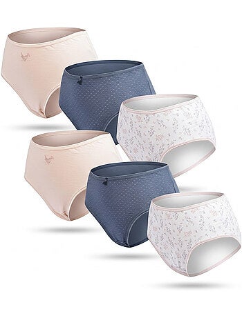 OZABI Set Slips Dames Taille Hoog Katoen – Set van 6