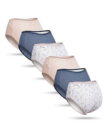 OZABI Set Slips Dames Taille Hoog Katoen – Set van 6