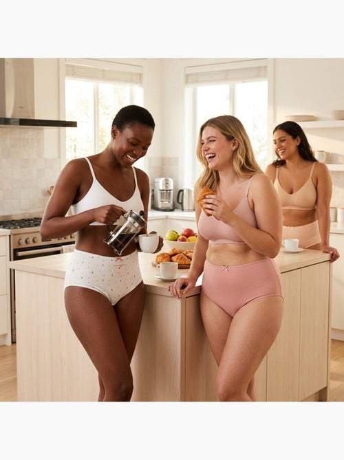 OZABI Set Slips Dames Taille Hoog Katoen – Set van 6 - Kiabi OZABI Set Slips Dames Taille Hoog Katoen – Set van 6 - Kiabi