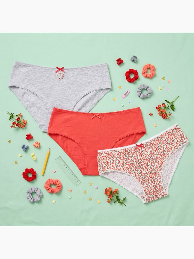 OZABI Set Slips Meisje Katoen - Set van 6 Geelgrijs Wit - Kiabi