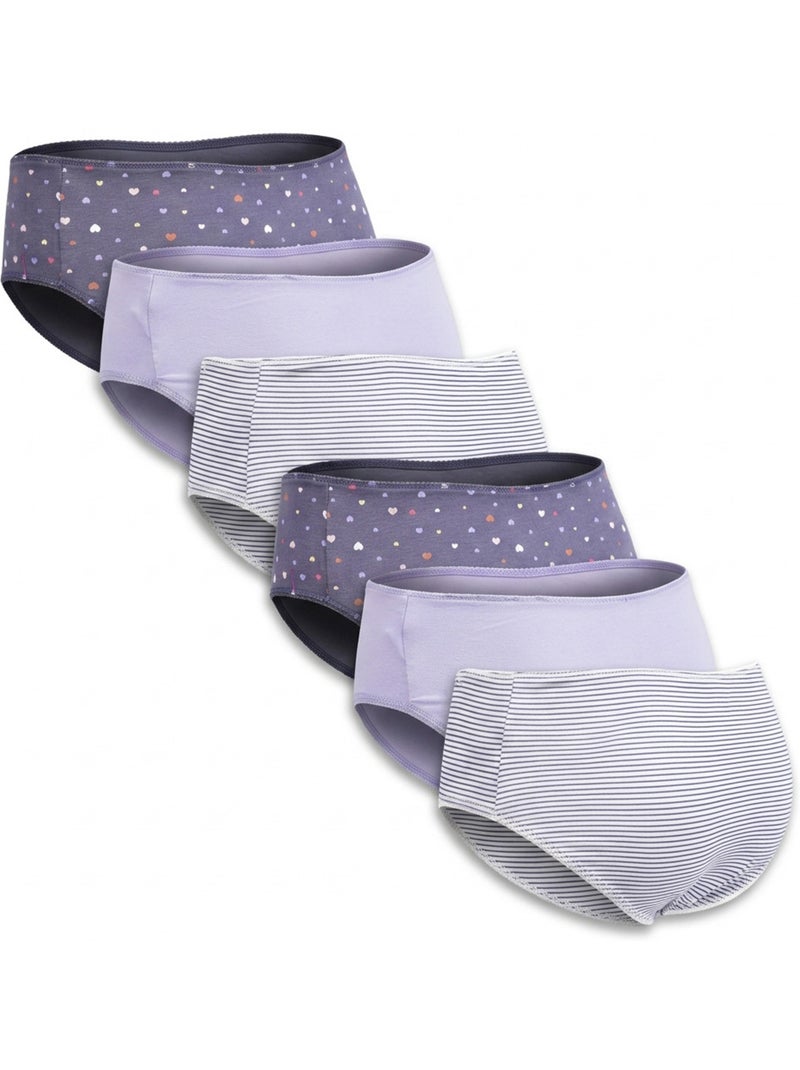 OZABI Set Slips Meisje Katoen - Set van 6 Pruimpaars - Kiabi