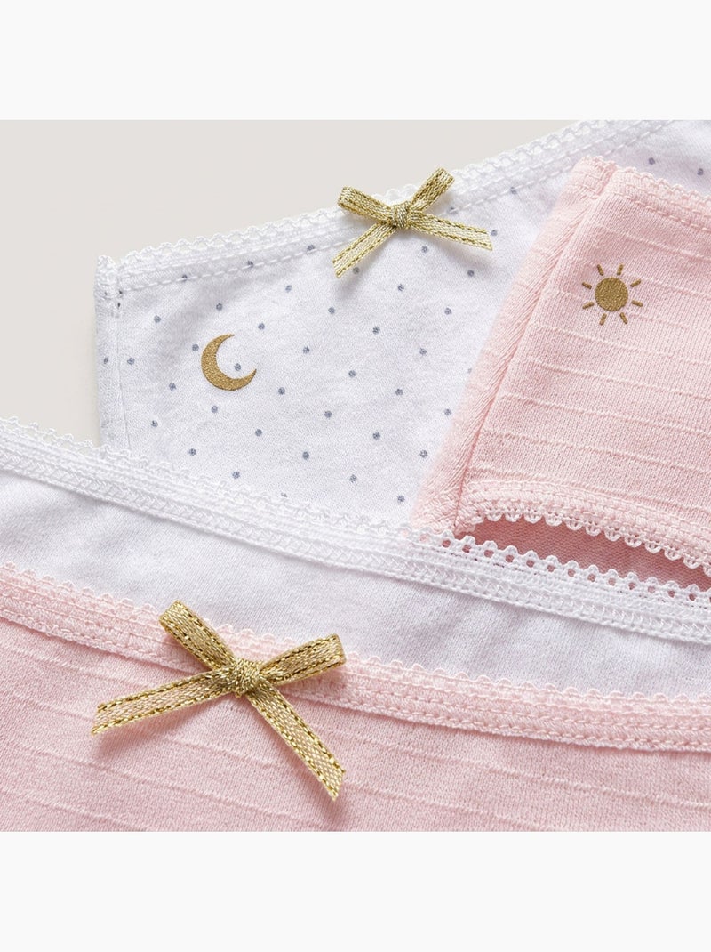 OZABI Set Slips Meisje Katoen - Set van 6 Wit Licht Roze Grijs - Kiabi