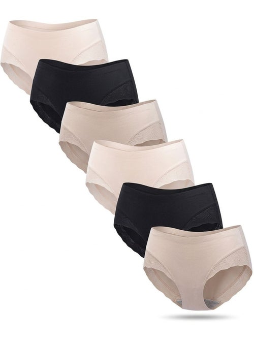 OZABI Set van 6 dames slips invisible push-up kant en laser - Kiabi OZABI Set van 6 dames slips invisible push-up kant en laser - Kiabi