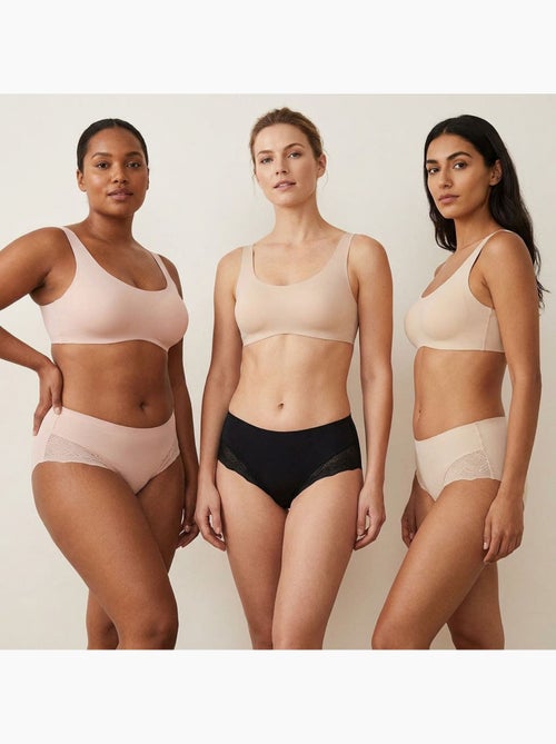 OZABI Set van 6 dames slips invisible push-up kant en laser - Kiabi OZABI Set van 6 dames slips invisible push-up kant en laser - Kiabi