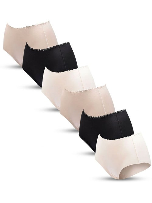 OZABI Set van 6 dames slips invisible push-up kant en laser - Kiabi OZABI Set van 6 dames slips invisible push-up kant en laser - Kiabi