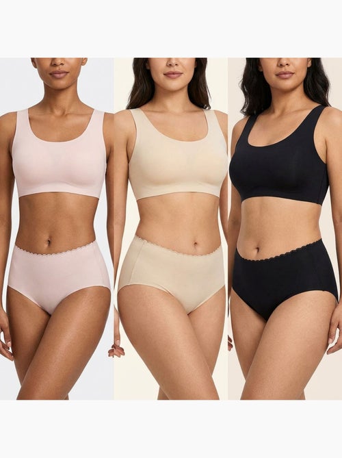 OZABI Set van 6 dames slips invisible push-up kant en laser - Kiabi OZABI Set van 6 dames slips invisible push-up kant en laser - Kiabi