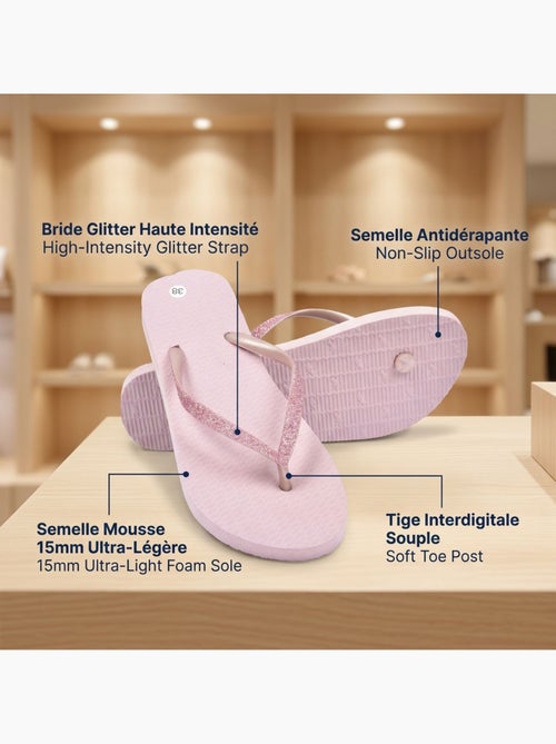 OZABI Slipper Glitter Tussenteen 7 Kleuren - Kiabi OZABI Slipper Glitter Tussenteen 7 Kleuren - Kiabi