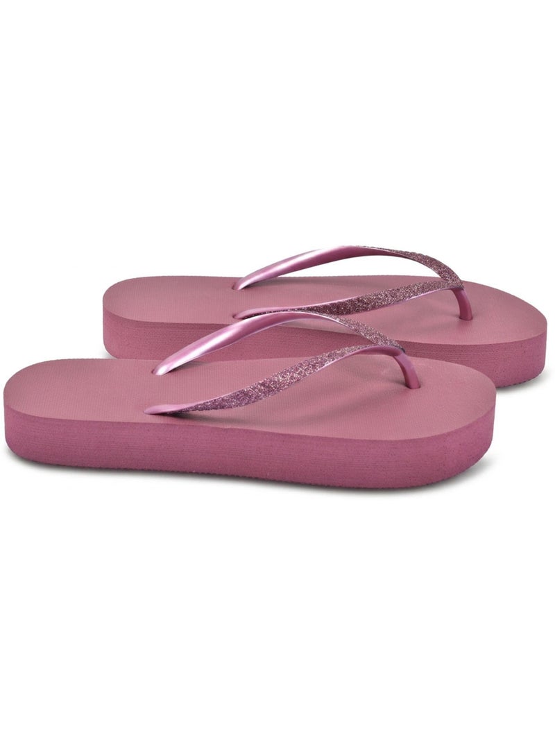 Ozabi slippers met sleehak glitter 3 kleuren Granaatrood - Kiabi