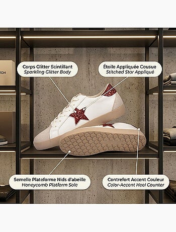 OZABI Sneakers Étoile Femme Glitter Plateforme MMXXIV