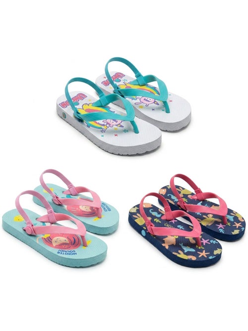 Ozabi tongs enfant pack 3 paires - motifs fantaisie - Kiabi Ozabi tongs enfant pack 3 paires - motifs fantaisie - Kiabi