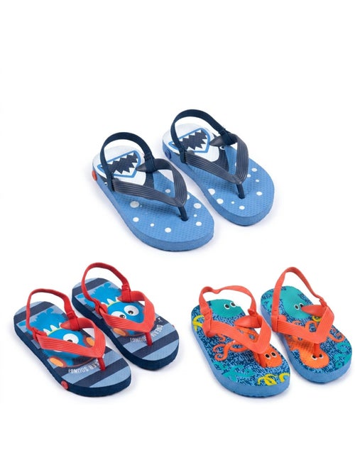 Ozabi tongs enfant pack 3 paires - motifs fantaisie - Kiabi Ozabi tongs enfant pack 3 paires - motifs fantaisie - Kiabi