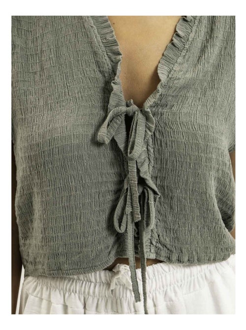 OZAKIA mouwloze blouse met smockwerk - Kiabi OZAKIA mouwloze blouse met smockwerk - Kiabi