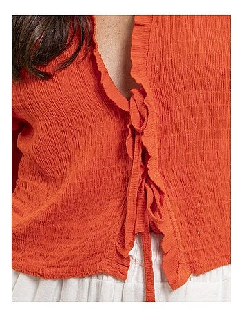 Ozakia mouwloze blouse met smockwerk