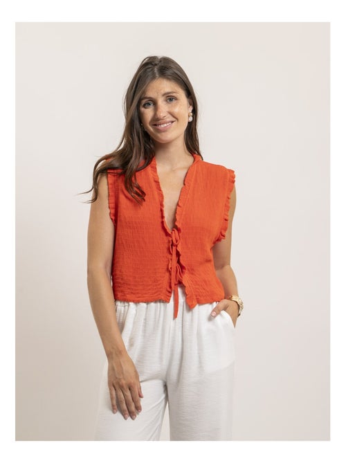 OZAKIA mouwloze blouse met smockwerk - Kiabi