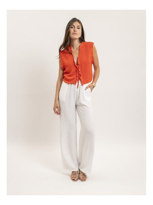 OZAKIA mouwloze blouse met smockwerk - Kiabi