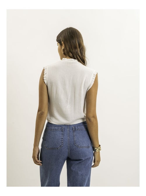 OZAKIA mouwloze blouse met smockwerk - Kiabi OZAKIA mouwloze blouse met smockwerk - Kiabi