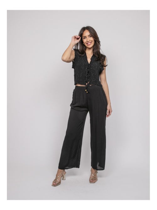 OZAKIA mouwloze blouse met smockwerk - Kiabi OZAKIA mouwloze blouse met smockwerk - Kiabi