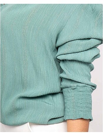 Ozame lurex blouse met v-hals
