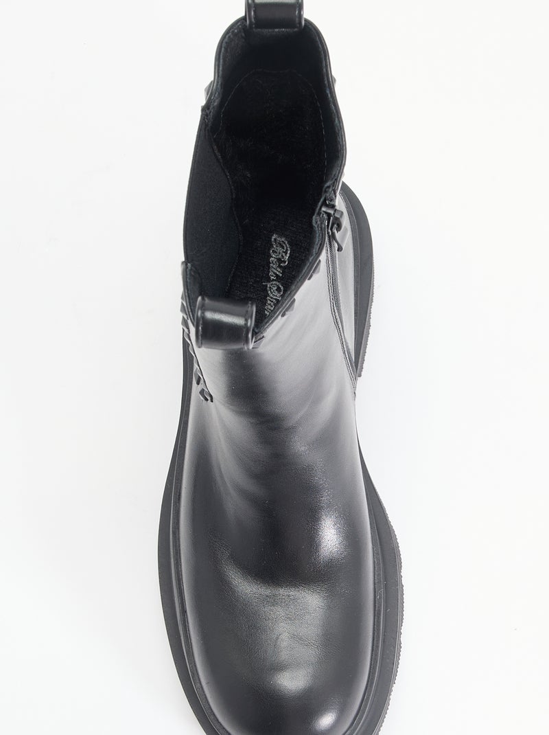 Paar boots met hak en decoratieve studs Zwart - Kiabi