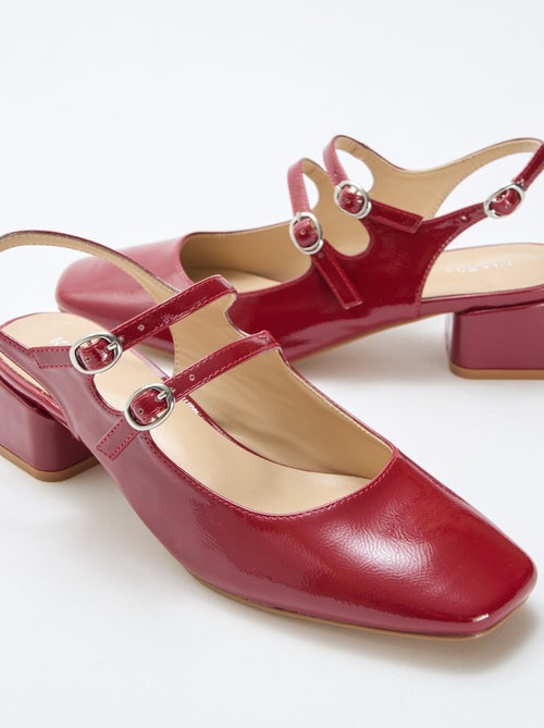 Paar effen, glanzende lakleren pumps - Kiabi