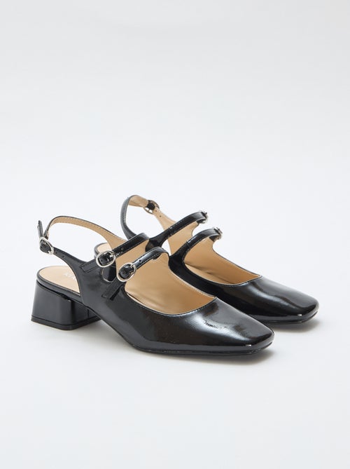 Paar effen, glanzende lakleren pumps - Kiabi