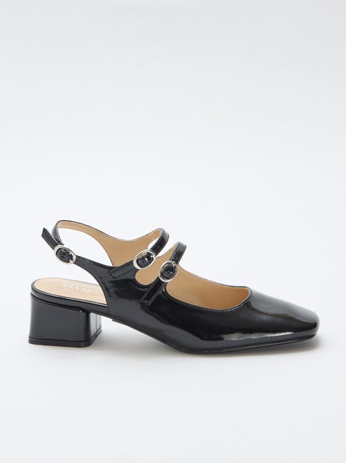 Paar effen, glanzende lakleren pumps - Kiabi