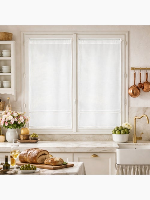 Paar elegante witte kanten gordijnen - Kiabi Paar elegante witte kanten gordijnen - Kiabi