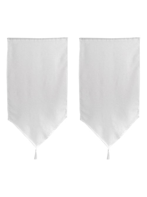 Paar kleine puntgordijnen met pompon - Kiabi