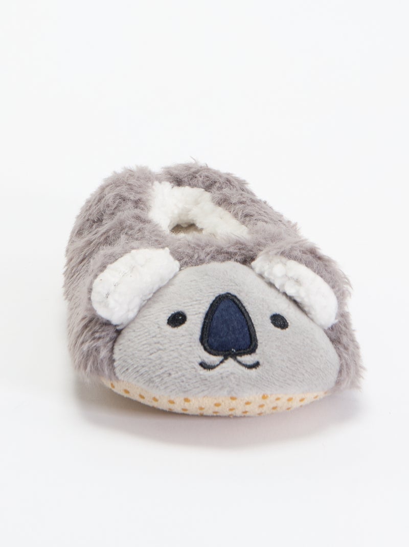 Paar 'Koala' pantoffels Grijs - Kiabi