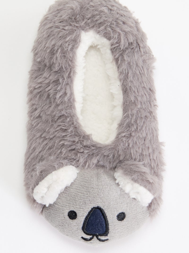 Paar 'Koala' pantoffels Grijs - Kiabi