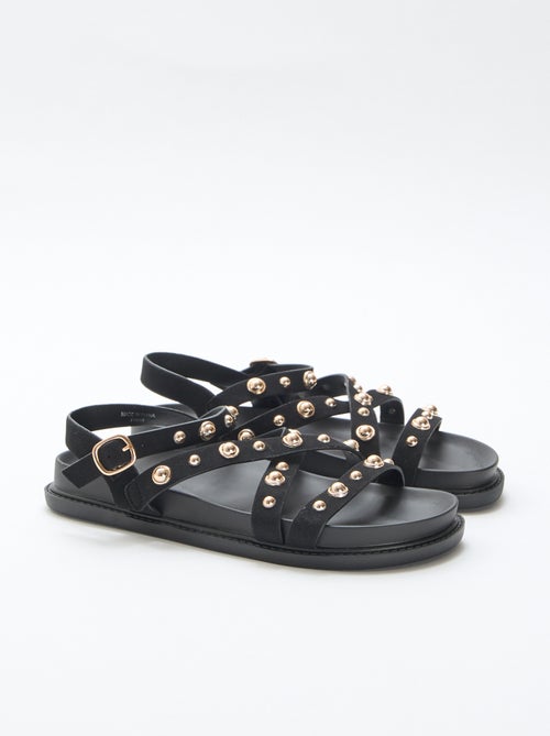 Paar plateausandalen met bandjes met studs - Kiabi