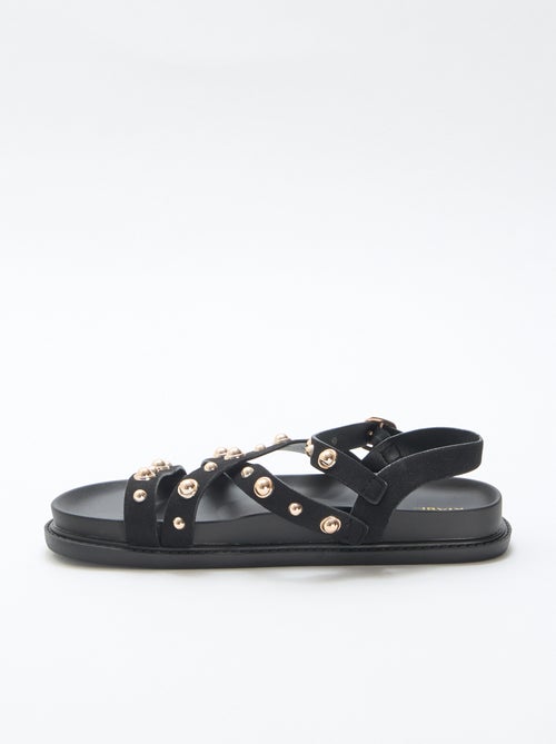 Paar plateausandalen met bandjes met studs - Kiabi