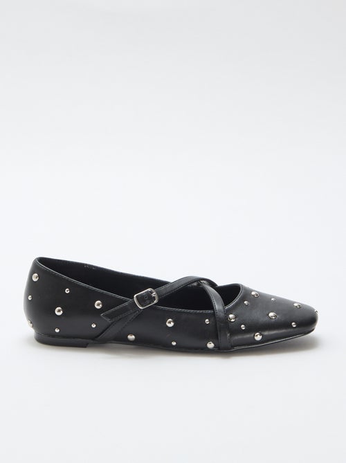Paar pumps in lak met zilverkleurige studs - Kiabi