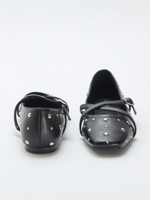 Paar pumps in lak met zilverkleurige studs - Kiabi