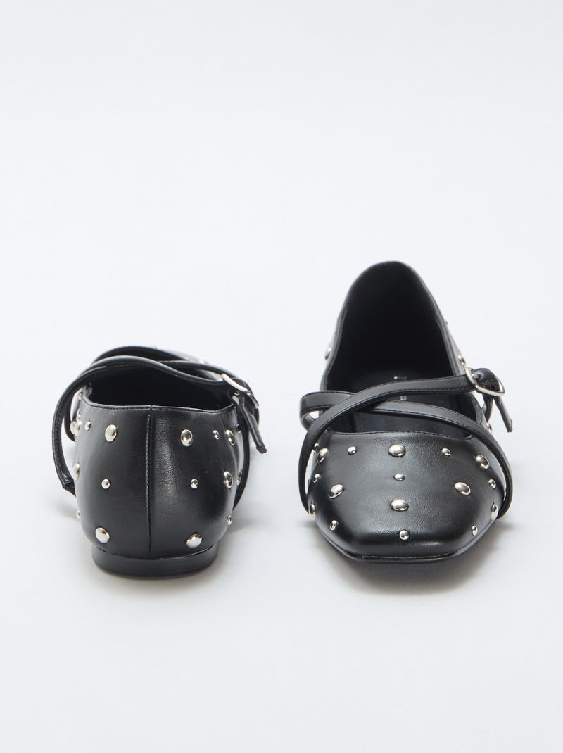 Paar pumps in lak met zilverkleurige studs Zwart - Kiabi