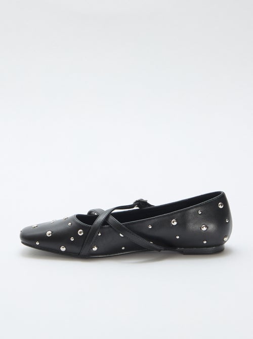 Paar pumps in lak met zilverkleurige studs - Kiabi