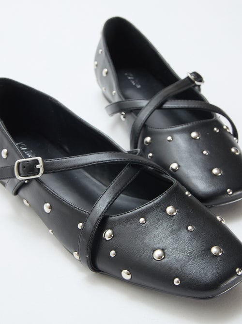 Paar pumps in lak met zilverkleurige studs - Kiabi