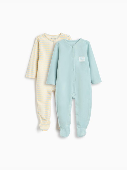Pack 2 babygrows, mo fashion - Kiabi Pack 2 babygrows, mo fashion - Kiabi