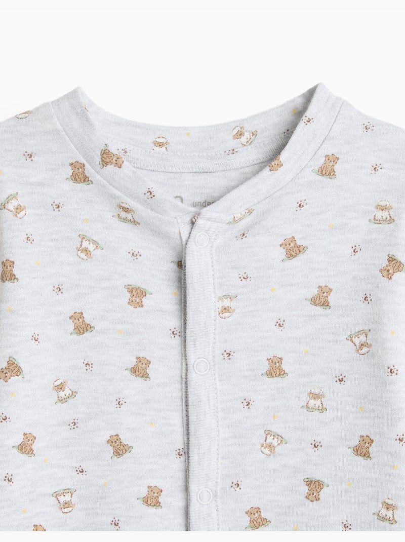 Pack 2 babygrows, mo fashion Grijs - Kiabi