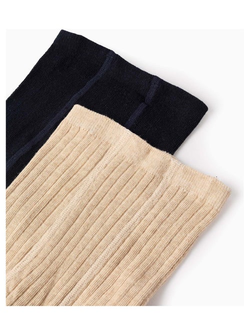 Pack 2 Collants Côtelé/Avec Noeud - Kiabi