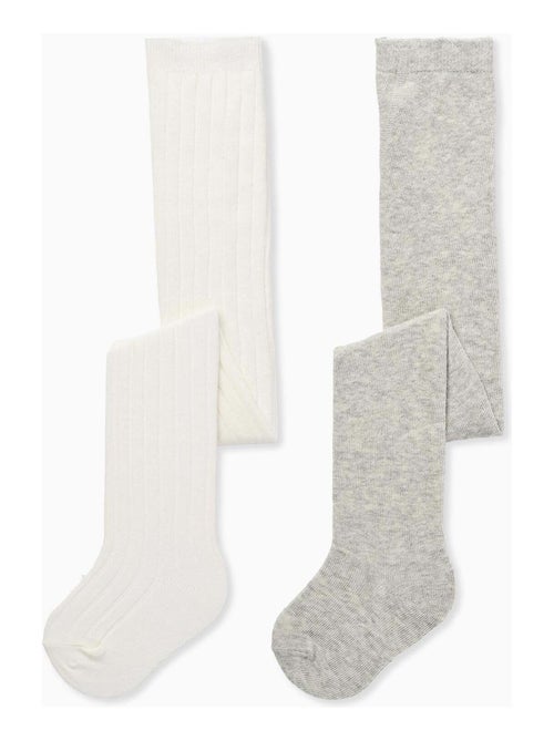 Pack 2 collants uni/côtelé - Kiabi Pack 2 collants uni/côtelé - Kiabi