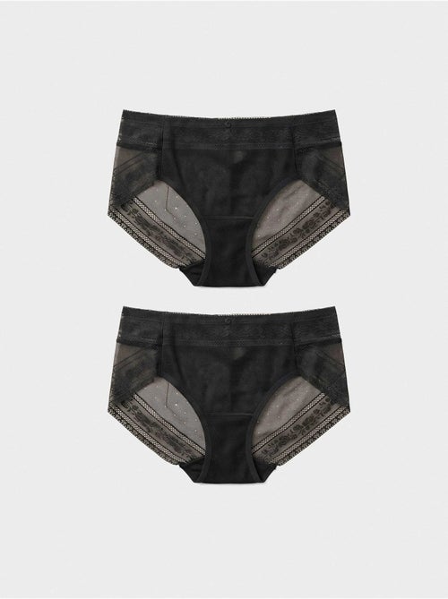 Pack 2 culottes en dentelle sans marques - Kiabi