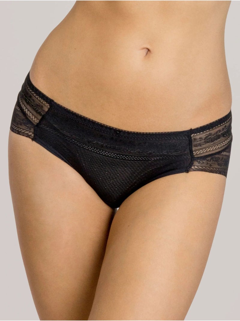 Pack 2 culottes en dentelle sans marques Noir - Kiabi