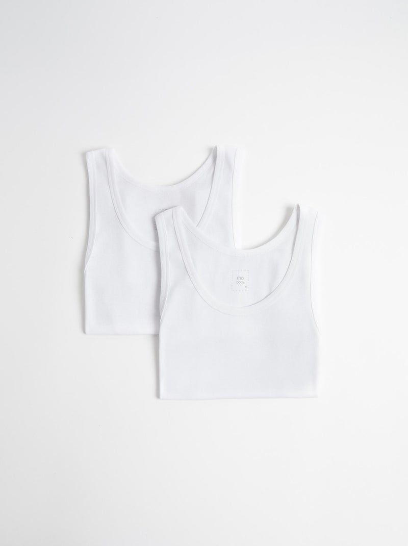 Pack 2 Mouwloze Basislagen, MO Fashion Wit - Kiabi
